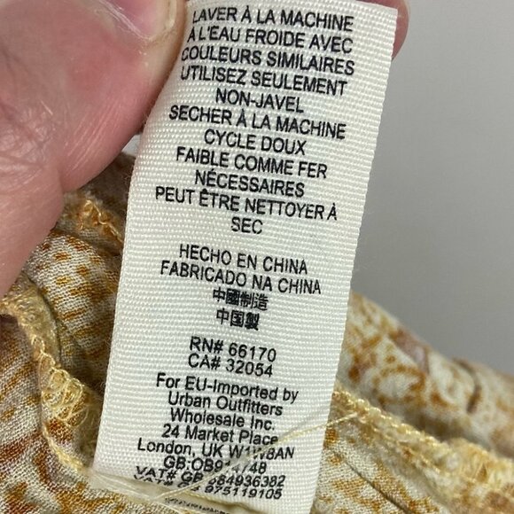 Free People Yellow Sugar Sands Jumpsuit Wide Leg Floral Print Smocked Size XS‎ - Picture 14 of 16